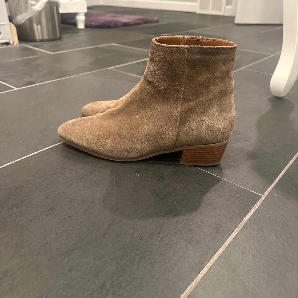 Aquatalia Taupe Suede Ankle Boots
